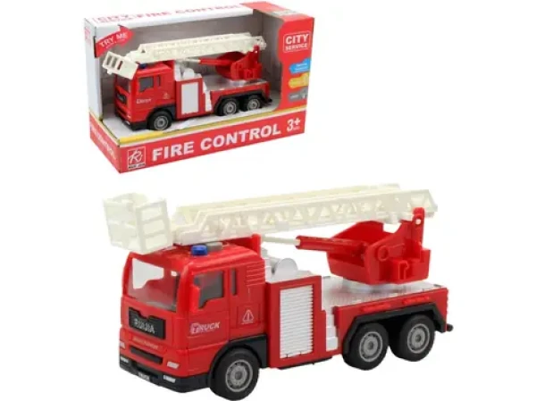 MaDe 14451 - Auto hasičská cisterna na zotrvačník, na batérie, so svetlom a zvukom, 17 x 5 x 8 cm
