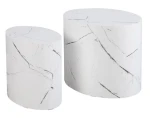 Súprava oválnych stolíkov Alvo, imitácia biely mramor, 2 ks%
