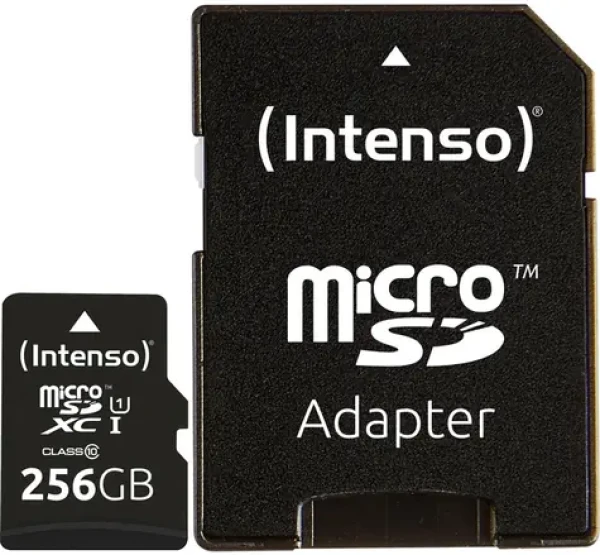 INTENSO 256 GB / Pamäťová karta / microSDXC / UHS-I U1 Class 10 / SD adaptér / čítanie 45 MB/s, zápis 10 MB/s (1292706)
