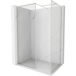 MEXEN/S - Kioto-F Sprchová zástena WALK-IN s rámom 160 x 75, transparent 8 mm, nikel kartáčovaný 800-160-202-04-97-075