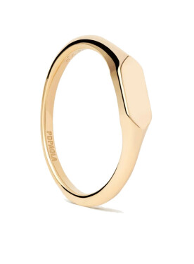 PDPAOLA Minimalistický pozlátený prsteň Hexagon Mini AN01-C47 58 mm