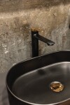 Laveo - Desna - keramické umývadlo na dosku 50x35, čierna mat VUD_B250