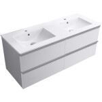 CERANO - Kúpeľňová skrinka Velora - biela matná, úchytka chróm + keramické umývadlo Todo - 121x55x46,5 CER-664864