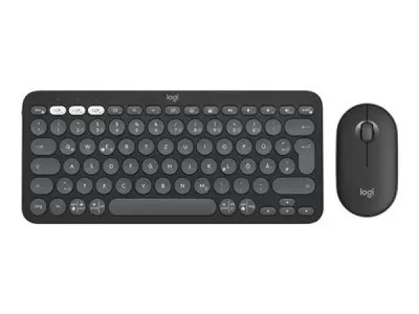 Logitech Pebble 2 Combo grafitová / Bezdrôtová klávesnica s myšou / BT / Logi Bolt / DE layout (920-012203)