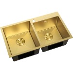 MEXEN - Xorin oceľový drez 2-bowl 780 x 450 mm, zlatá 6441782000-55