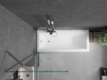 MEXEN/S - Cubik obdĺžniková vaňa 150 x 70 cm s panelom + vaňová zástena 70, transparent, chróm 550315070X9507000001