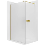 CERANO - Sprchová zástena Walk-in Onyx Round Ľ/P - 8 mm - okrúhla vzpera - zlatá, mliečne sklo - 30x200 CER-8050BD7950