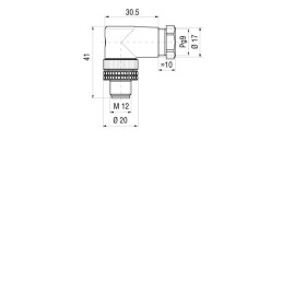 Hirschmann ELWIST 4012 PG9 neupravený zástrčkový konektor pre senzory - aktory, 933 166-100-1, piny: 4, 1 ks; 933 166-100-1
