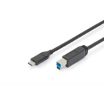 Digitus USB kábel USB 3.2 Gen1 (USB 3.0 / USB 3.1 Gen1) USB-C ® zástrčka, USB-B zástrčka 1.00 m čierna dvojžilový tienený AK-300149-010-S; AK-300149-010-S