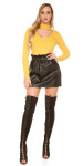 Sexy Leather Look Miniskirt black L