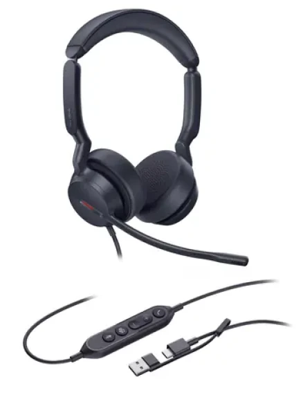 Yealink UH44 Dual (MS Teams) čierna / Stereo náhlavná súprava / mikrofón / USB-C USB-A / kábel 2,15 m (UH44DualTeamsUSB-C/A)