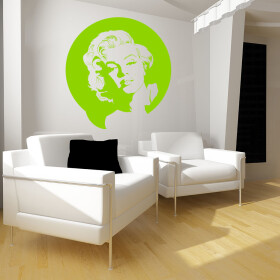 Veselá Stena Samolepka Portrét Marilyn Monroe Farba: zelená, Veľkosť: 80 x 85 cm