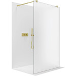 CERANO - Sprchová zástena Walk-in Onyx Duo Ľ/P - 8 mm - okrúhla vzpera - zlatá, mliečne sklo - 160x200 CER-8050BD2211