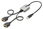StarTech Redukcia USB-A na 2x DB9 RS232 čierna / Redukcia / FTDI FT2232H / 0,6 m (2P1FFC-USB-SERIAL)