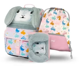 BAAGL SET 3 - Školský set Zippy Bunny / aktovka / peračník / vrecko (A-33409)