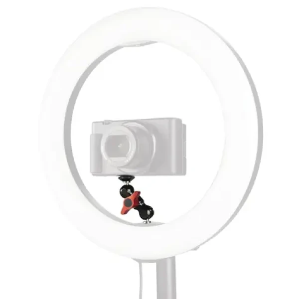 HAMA Twin Ball 72 / rameno s 2 guľovými kĺbmi pre kruhové LED svetlá / 2x 1,4", 7,2 cm (4650)