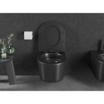 MEXEN/S - Sofia Závesná WC misa Rimless Tornado vrátane sedátka s slow slim, duroplast, čierna mat 30541085T