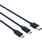 Venom VS5002 čierna / Napájací kábel pre PS5 ovládače / 2x USB-C / 3m (VS5002)