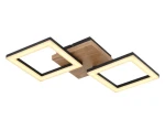 Stropné LED osvetlenie Kerry 46 cm, kov/drevo%