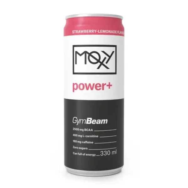 MOXY power+ Energetický nápoj 330 ml - GymBeam (jahodová limonáda, 330 ml) (79753-1-330ml-strawberrylemonade)