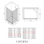 CERANO - Sprchovací kút Antelo L/P - 6 mm - chróm, transparentné sklo - 100x50x190 - otočný CER-477362
