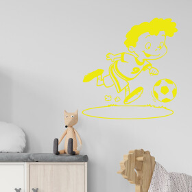 Veselá Stena Samolepka Chlapček futbalista Farba: žlutá, Veľkosť: 100 x 107 cm