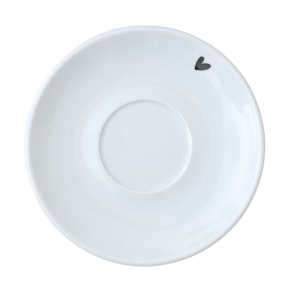 Bella Rose Porcelánová podšálka Čierne srdce 15 cm
