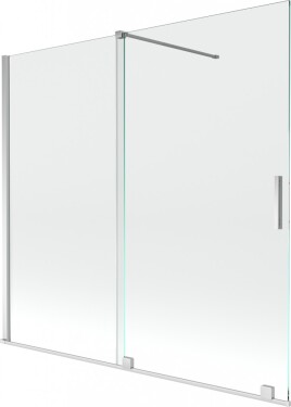 MEXEN/S - Velar Dvojkrídlová posuvná vaňová zástena 170 x 150, transparent, chróm 896-170-000-01-01