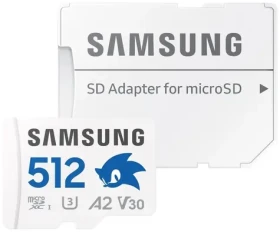 Samsung PRO PLUS Sonic the Hedgehog microSDXC 512GB + SD adaptér / UHS-1 / Class 10 / U3 / Čítanie: 180MBps / Zápis: 130MBps (MB-MD512SA/LC1)