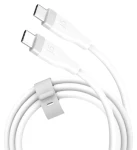 J5Create Liquid Silicone kábel USB-C biela / Nabíjací a dátový kábel / USB-C - USB-C / 60 W / 1,8 m (JUCX17W-N)