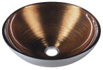 SAPHO - MURANO WENGE sklenené umývadlo na dosku, priemer 40cm, strieborná/meď AL5318-66