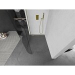 MEXEN/S - KiotoL Sprchová zástena WALK-IN Walk-in 110 x 200, transparent, zlatá kartáčovaná 800-110-103-55-06