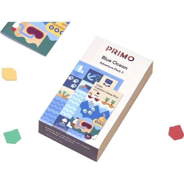 Primo Toys MINT Robotics doplnková sada Cubetto MINT Coding dobrodružný balíček Modrý oceán; PRIMO009A-DE