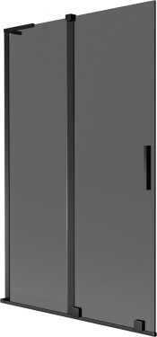 MEXEN/S - Velar L dvojkrídlová posuvná vaňová zástena 110 x 150, grafit, čierna 896-110-003-41-70