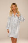 Košeľa De Lafense 854 Primrose long/r S-2XL šnurovacia Modrá S