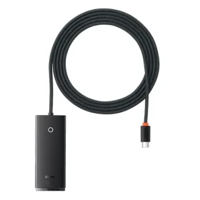Baseus WKQX030501 Lite Series Hub 2 m čierna / USB rozbočovač / 4X USB 3.0 / 1x USB-C (WKQX030501)