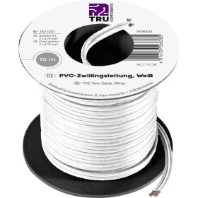 TRU COMPONENTS 1571331 opletenie / lanko 2 x 0.75 mm² biela 10 m; 1571331