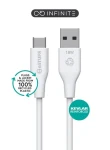 ESTUFF INFINITE (GRS) biela (ES605170-BULK) / Kábel / USB-C - USB-A / 1 m / 60 W / GRS recyklovaný plast (ES605170-BULK)