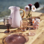 MADAM STOLTZ Pohár z brokového skla Pink/Orange 200 ml