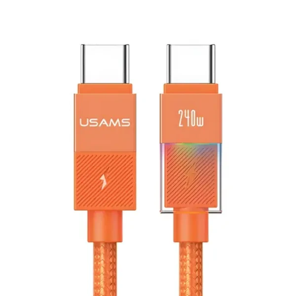 USAMS U93 oranžová / dátový kábel / USB-C - USB-C / PD 240W / 1,2 m (SJ775USB02)