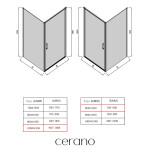 CERANO - Sprchovací kút Porte Ľ/P - 8 mm - čierna matná, grafitové sklo - 100x80x195 - otočný CER-8050BD7486