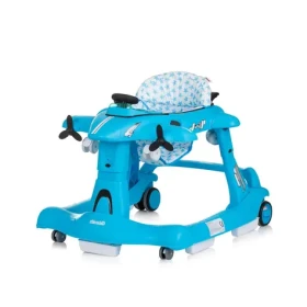 CHIPOLINO Chodítko interaktívne Airplane 3v1 modrá / od 6 mesiacov (PRAP02403BL)