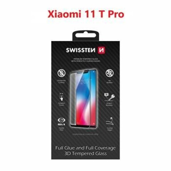 SWISSTEN Ultra Durable 3D FULL GLUE Glass pre XIAOMI 11 T čierna (64701896)