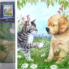 Norimpex Diamantové maľovanie Šteňa a mačiatko
