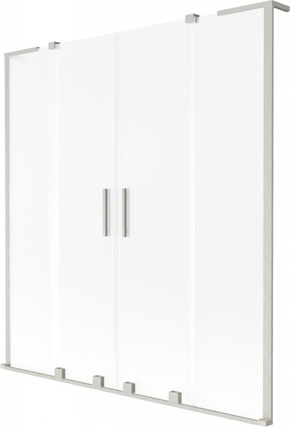 MEXEN/S - Velar L Duo dvojkrídlová posuvná vaňová zástena 150 x 150, dekor, nikel kartáčovaný 896-150-003-32-97