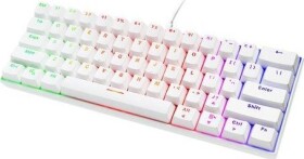 Deltaco Mini mechaninė klaviatūra DELTACO GAMING Baltas LINE 60% US išdėstymas, RGB, raudoni jungikliai, balta / GAM-075-W-US