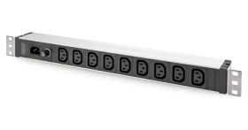 Digitus DN-95429 čierna/hliník / Napájacia lišta / 19" 1U / 9x C13 / 10A / IEC C14 vstup (DN-95429)