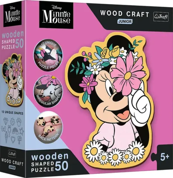 Trefl Wood Craft Junior - Puzzle - Vo svete Minnie Mouse
