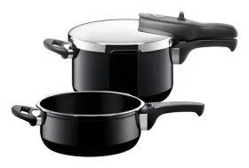Silit Silargan Sicomatic t- PLUS Sada tlakových hrncov čierna / 22 cm / 4,5 la 3,0 l / nerezová oceľ (2129304111)