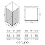 CERANO - Sprchovací kút Antelo Duo Ľ/P - 6 mm - chróm, transparentné sklo - 90x90x190 - otočný CER-433293